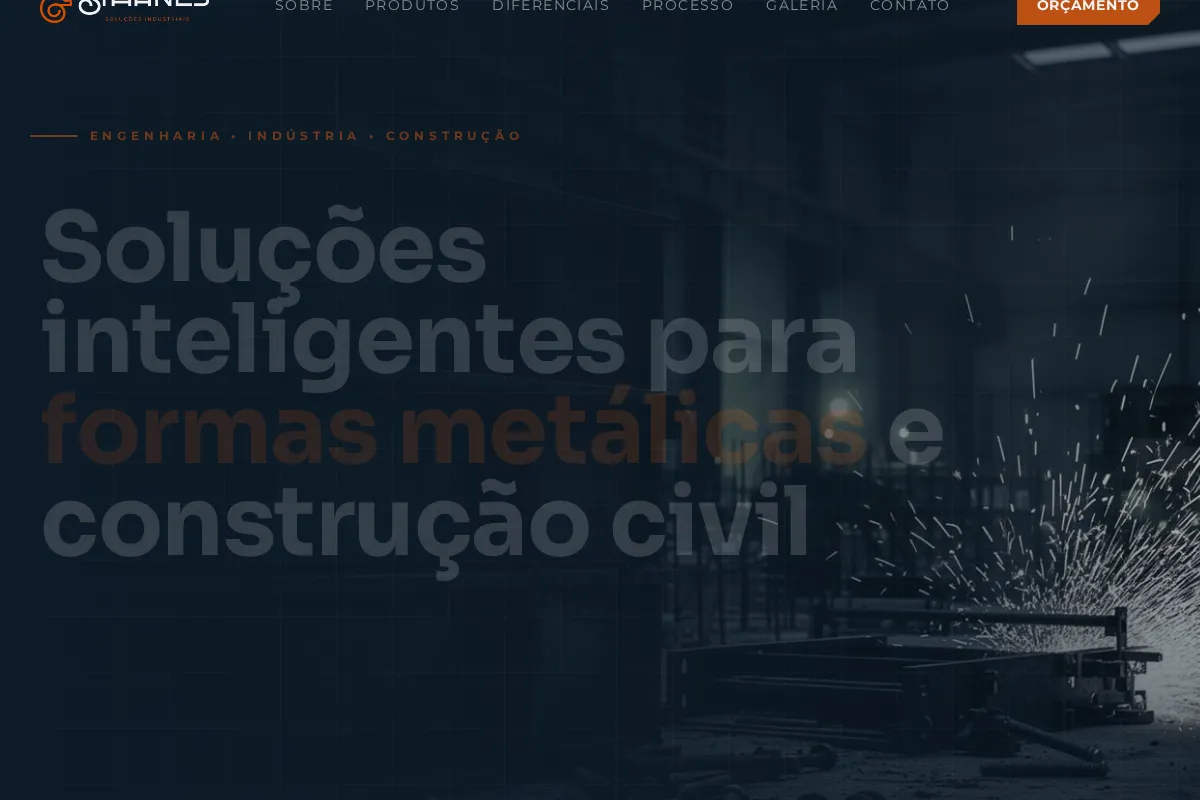 Primeira tela do site STAHNES